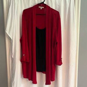 Woman’s 3x Studio Works cardigan with built in tank $19